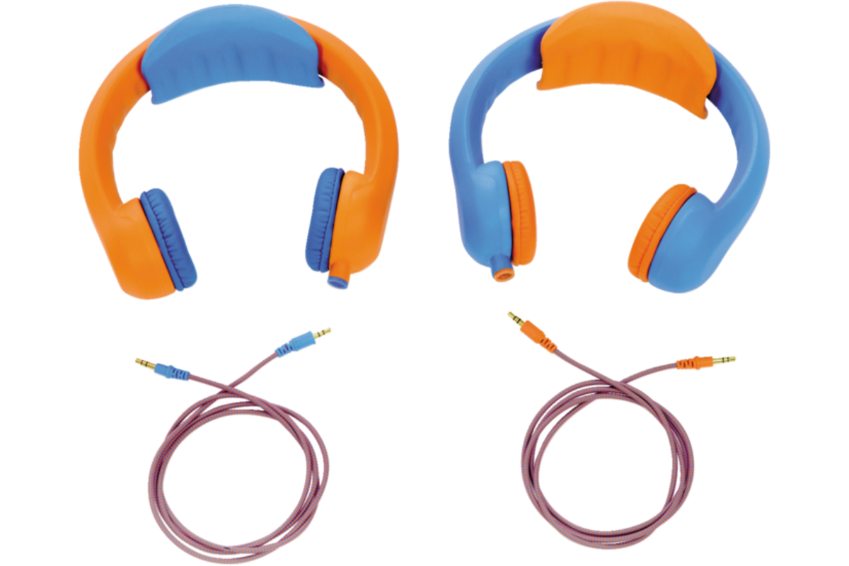Safe 'n Sound hoofdtelefoon blauw, met afneembare textiel kabel