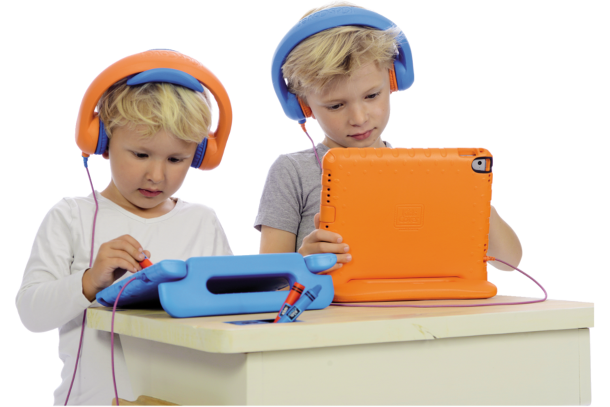 Safe 'n Sound hoofdtelefoon blauw, met afneembare textiel kabel