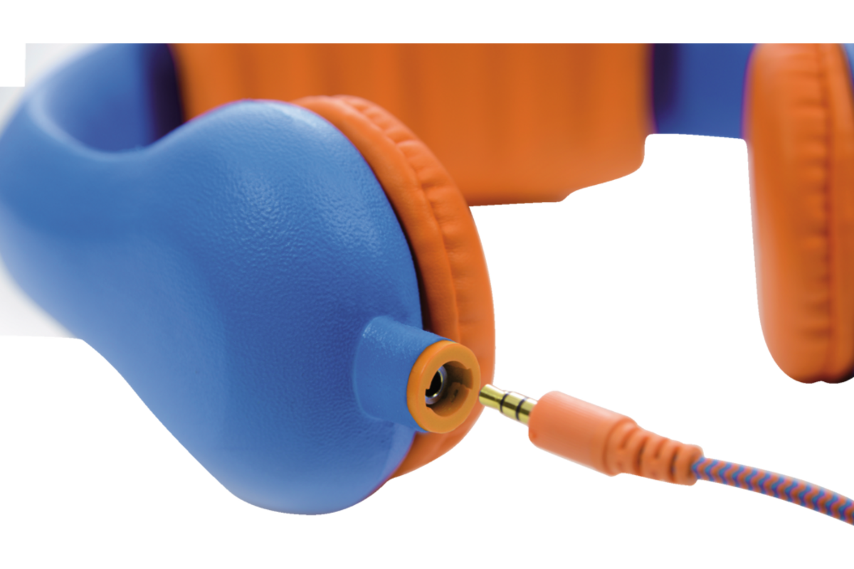 Safe 'n Sound hoofdtelefoon blauw, met afneembare textiel kabel