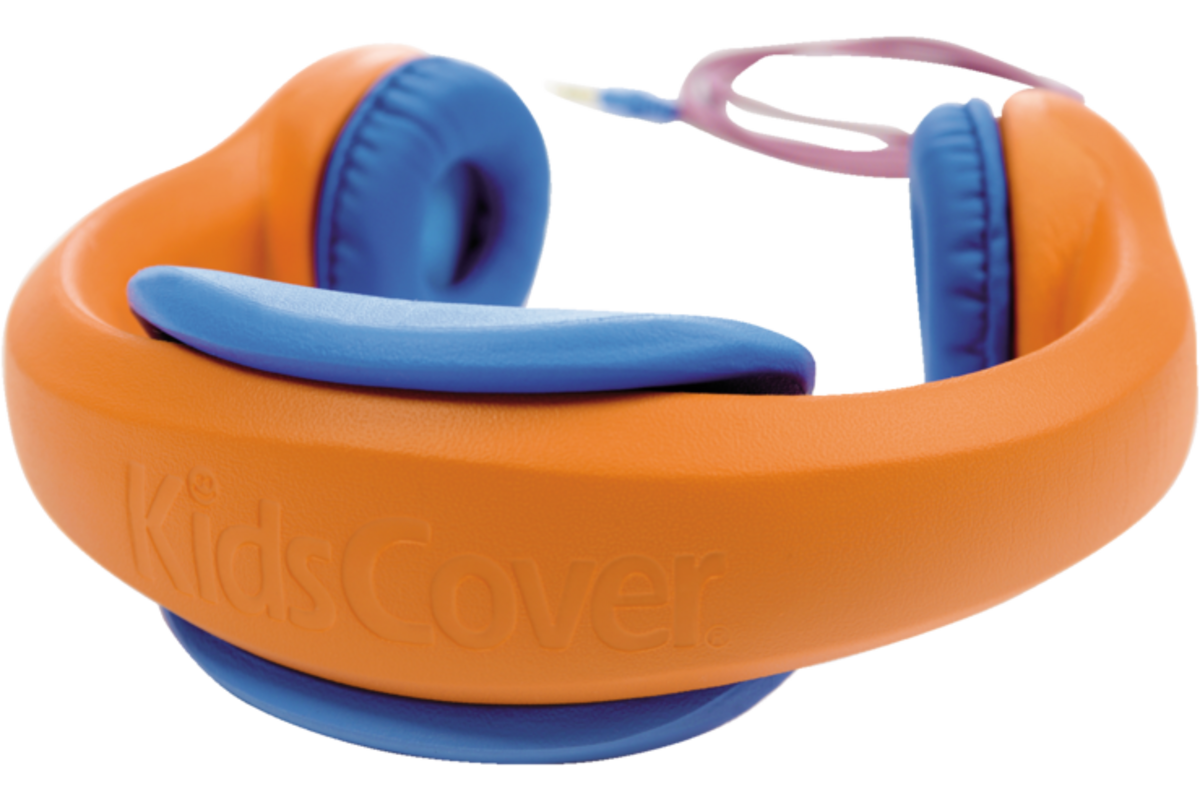 Safe 'n Sound hoofdtelefoon oranje, met afneembare textiel kabel