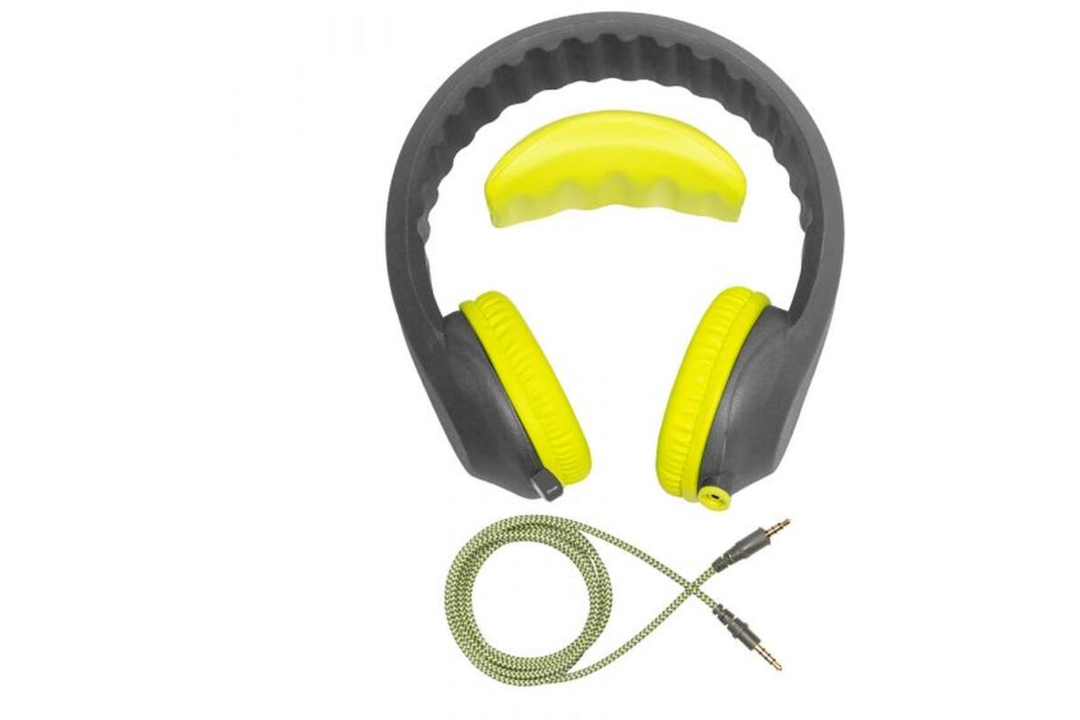 Safe 'n Sound hoofdtelefoon EduFlex Lime met Mini Jack en USB-C kabel