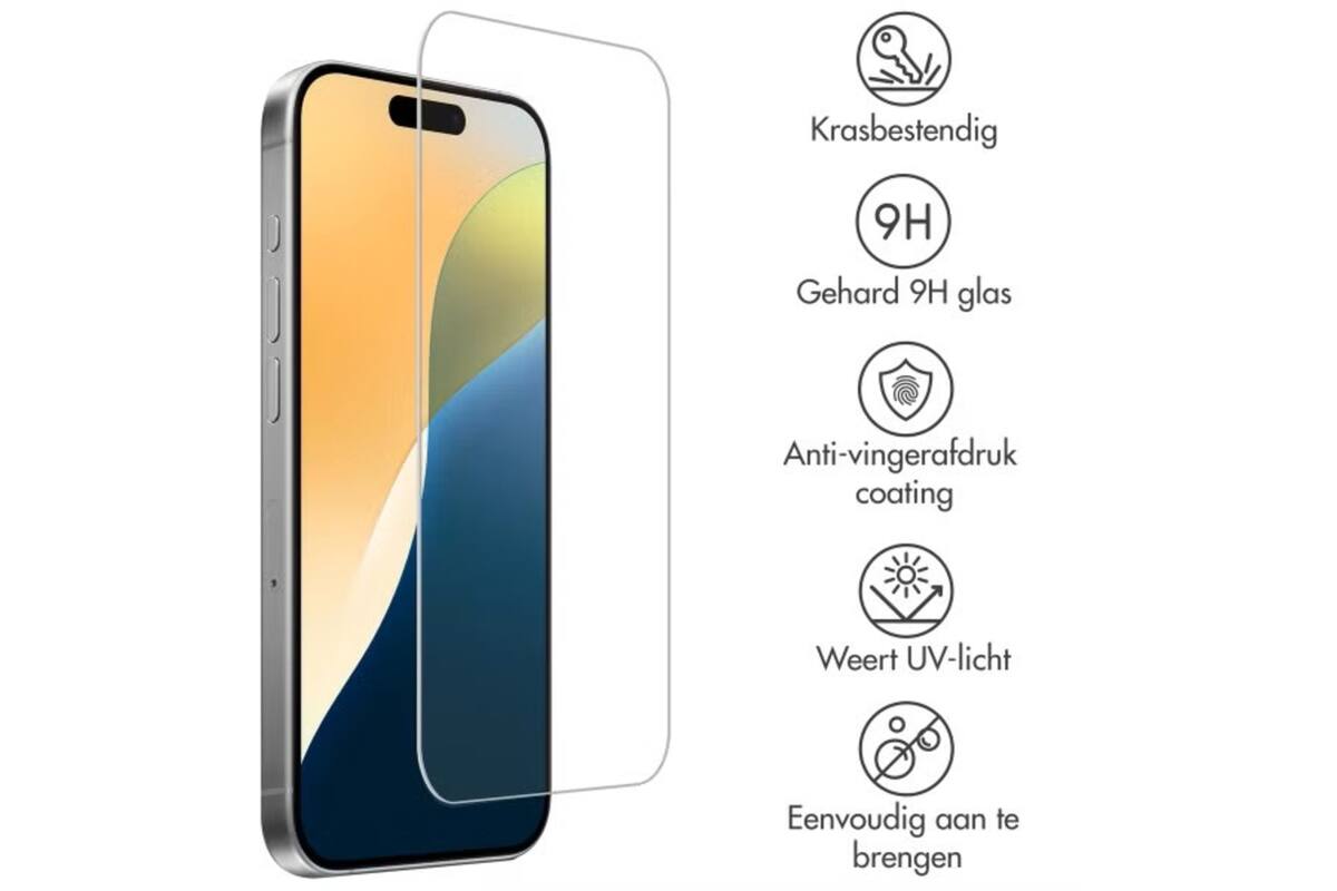 Accezz screenprotector gehard glas iPhone 17/17 Pro/16 Pro