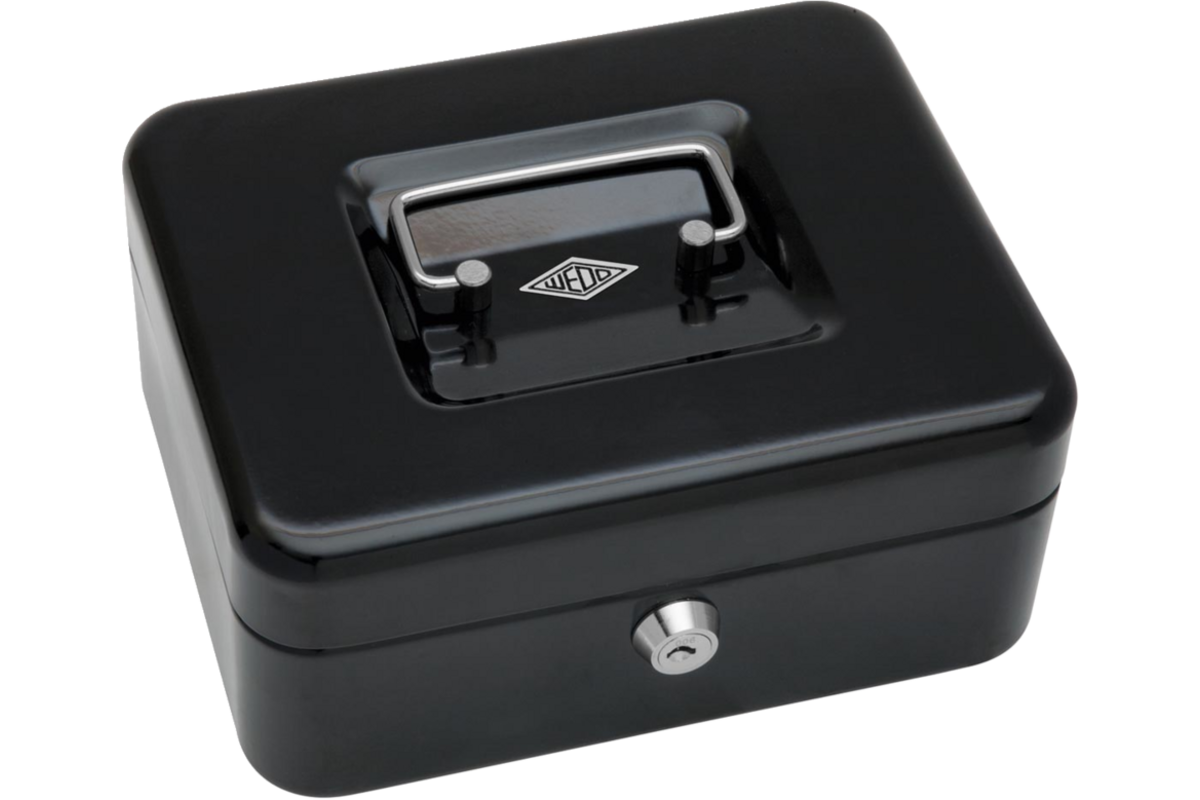Geldkoffer met slot 20 x 16 x 9 cm zwart