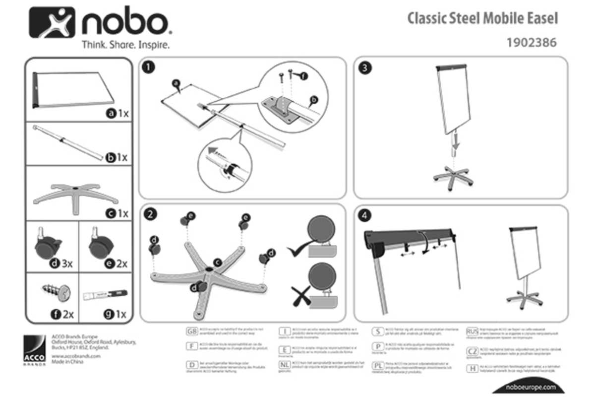Flipover staal Nobo Nano Clean™ mobiel