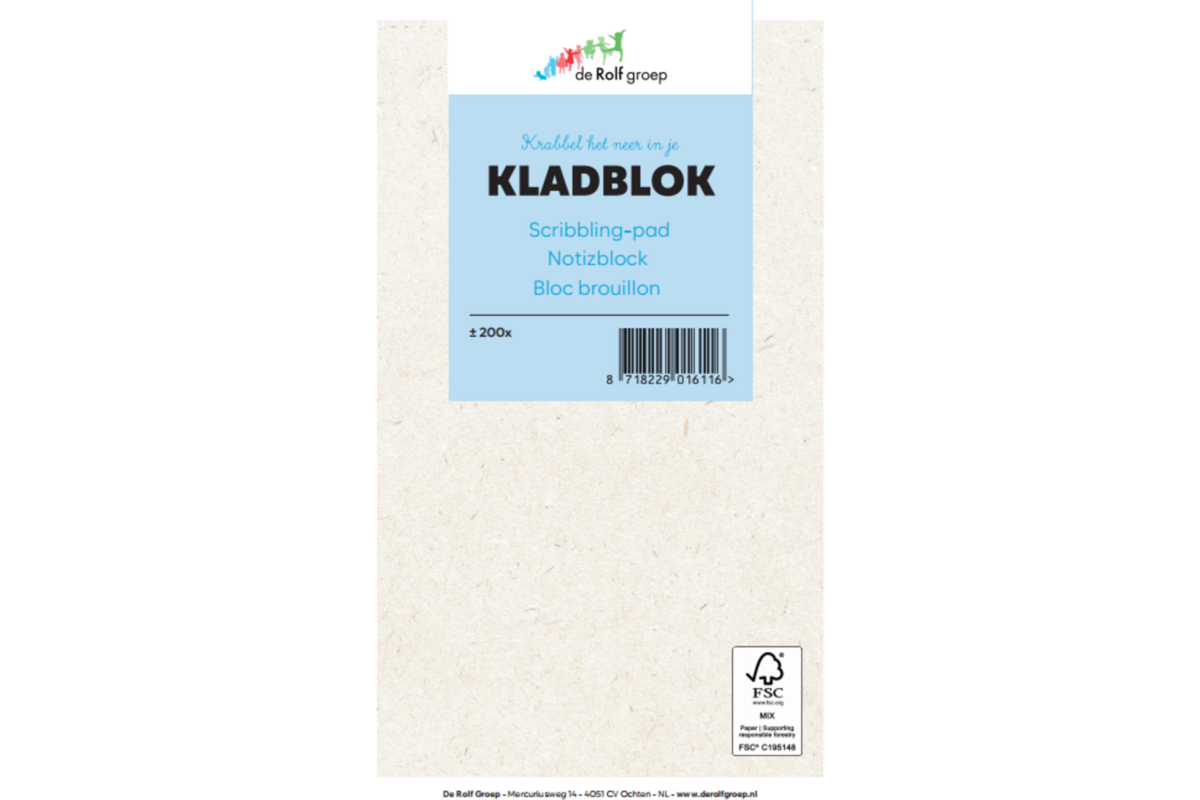 Kladblok | de Rolf groep 11,5 x 20 cm, 200 vel