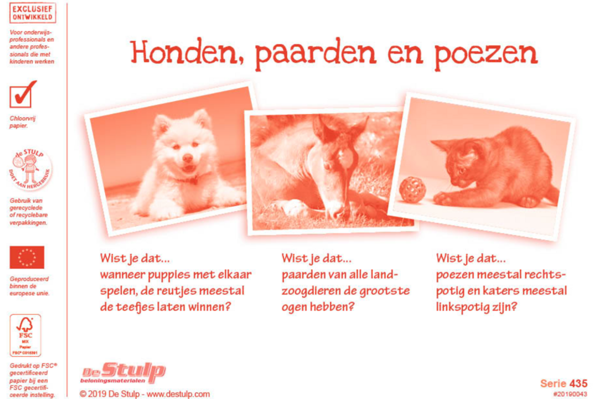 Beloningsstickers 435 honden, paarden en poezen, 36 mot, 720 st