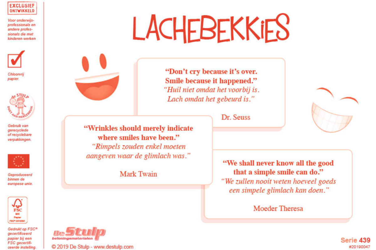 Beloningsstickers 439 lachebekkies, 100 motieven, 2000 stuks