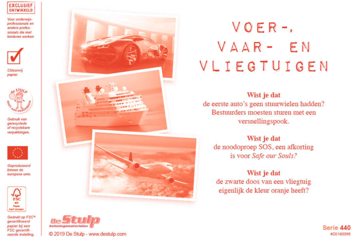Beloningsstickers 440 voer-, vaar- en vliegtuigen, 36 mot, 720 st