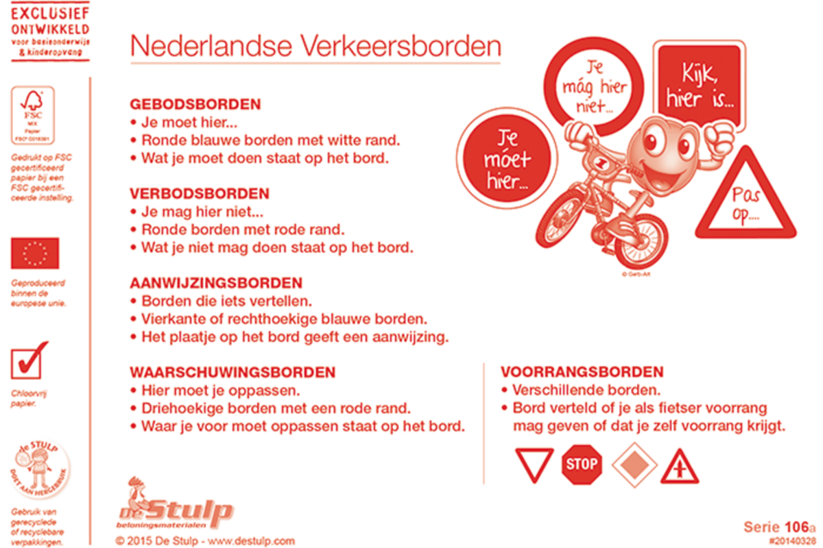 Beloningsstickers Verkeersborden 106, 70 motieven, 700 stuks