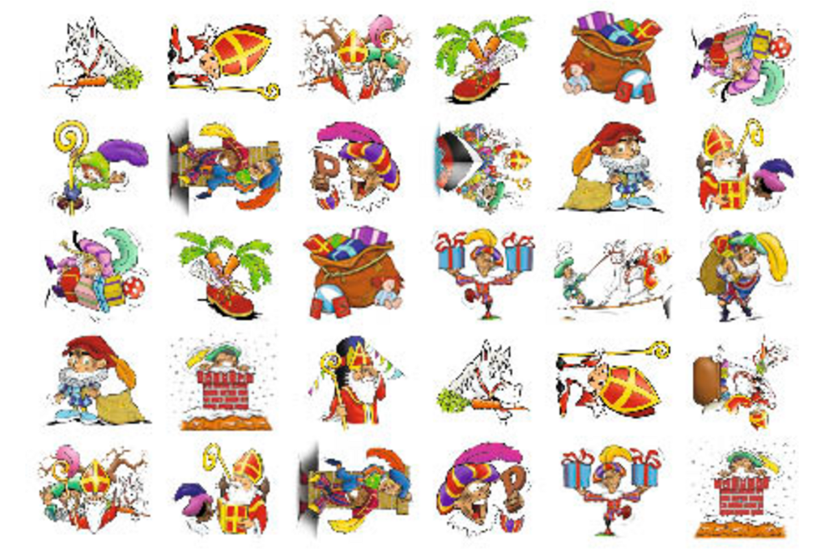 Beloningsstickers 426 Sint met pietjes, 30 motieven, 600 stuks