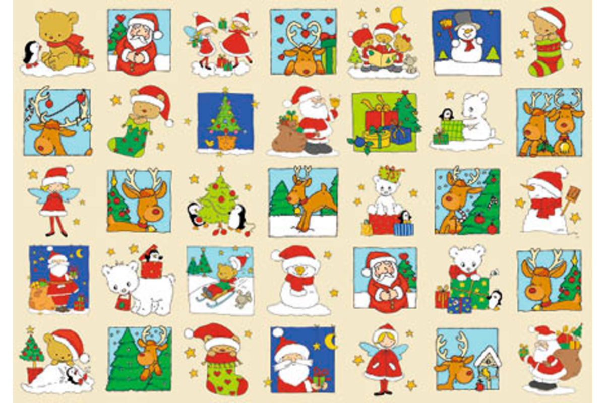 Beloningsstickers 428 Kerstvriendjes, 35 motieven, 700 stuks