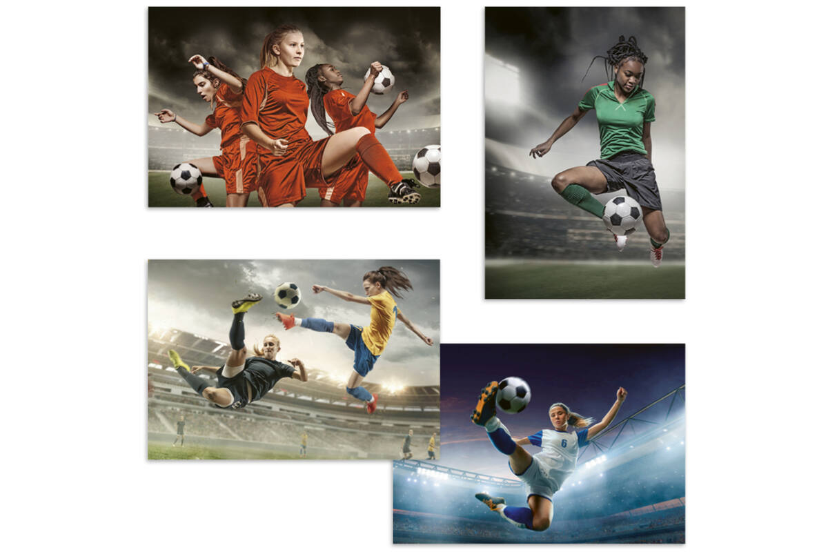 Beloningskaarten 4617 Voetbalmeiden 4 motieven, 96 kaarten