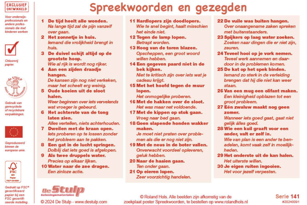 Beloningsstickers Spreekwoorden en gezegden 141 30 motieven, 600 stickers