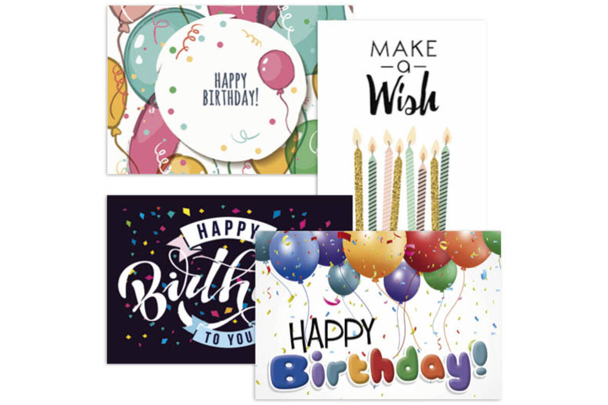 Ansichtkaarten Happy Birthday 5771 4 motieven, 48 kaarten