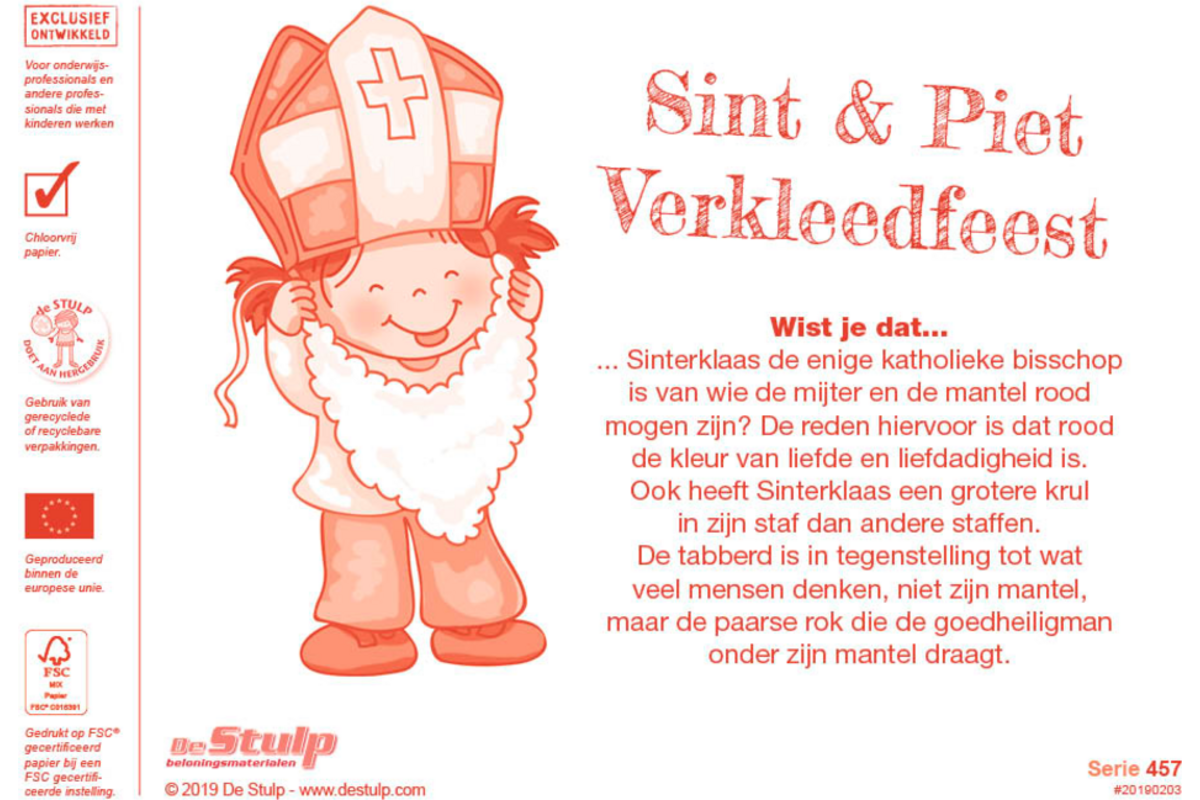 Beloningsstickers 457 Sint en Piet verkleedfeest, 35 motieven, 700 stuks