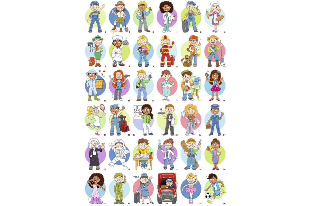 Beloningsstickers (serie 461) Beroepen, 36 motieven, 720 stuks