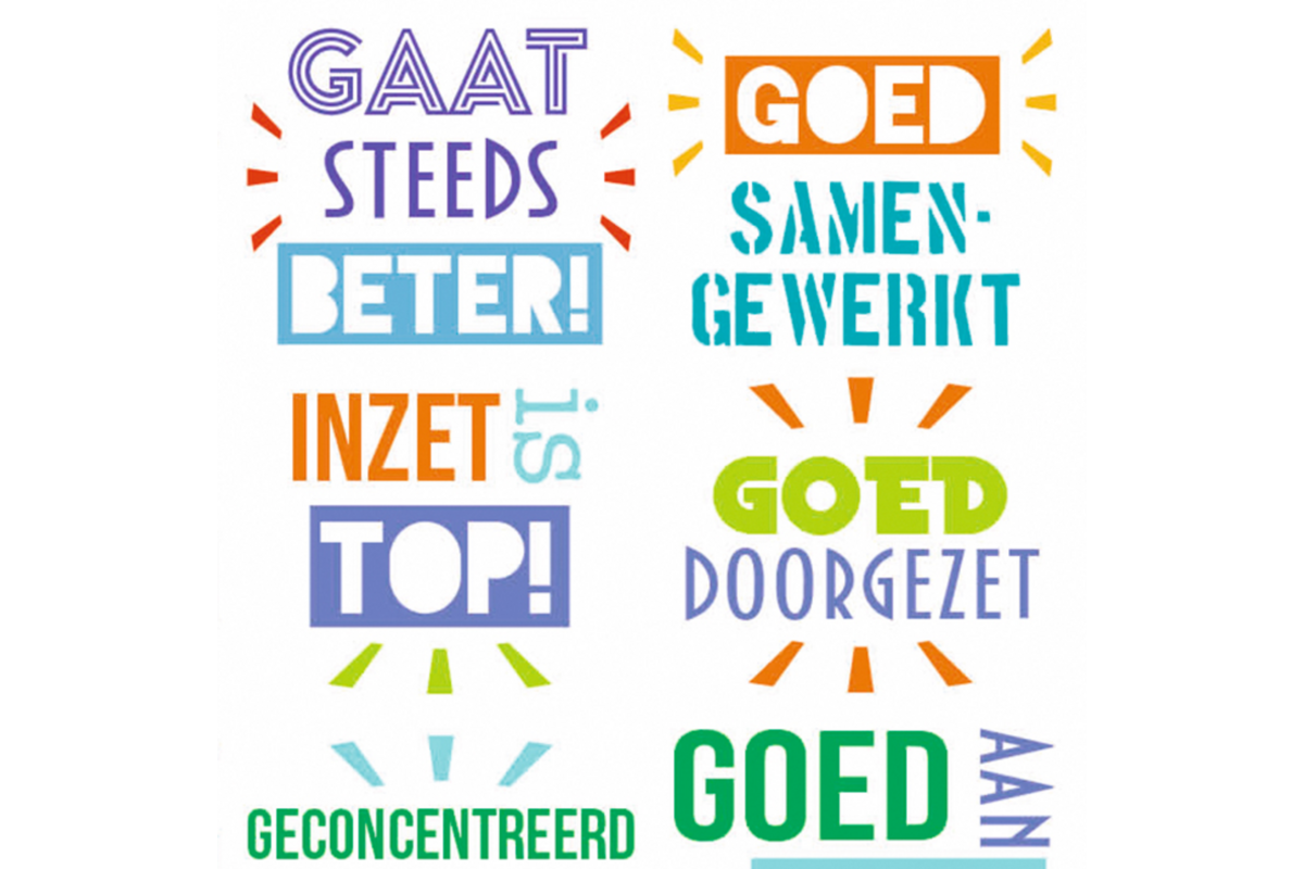 Beloningsstickers 464 Mindset Teksten, 30 motieven, 600 stuks