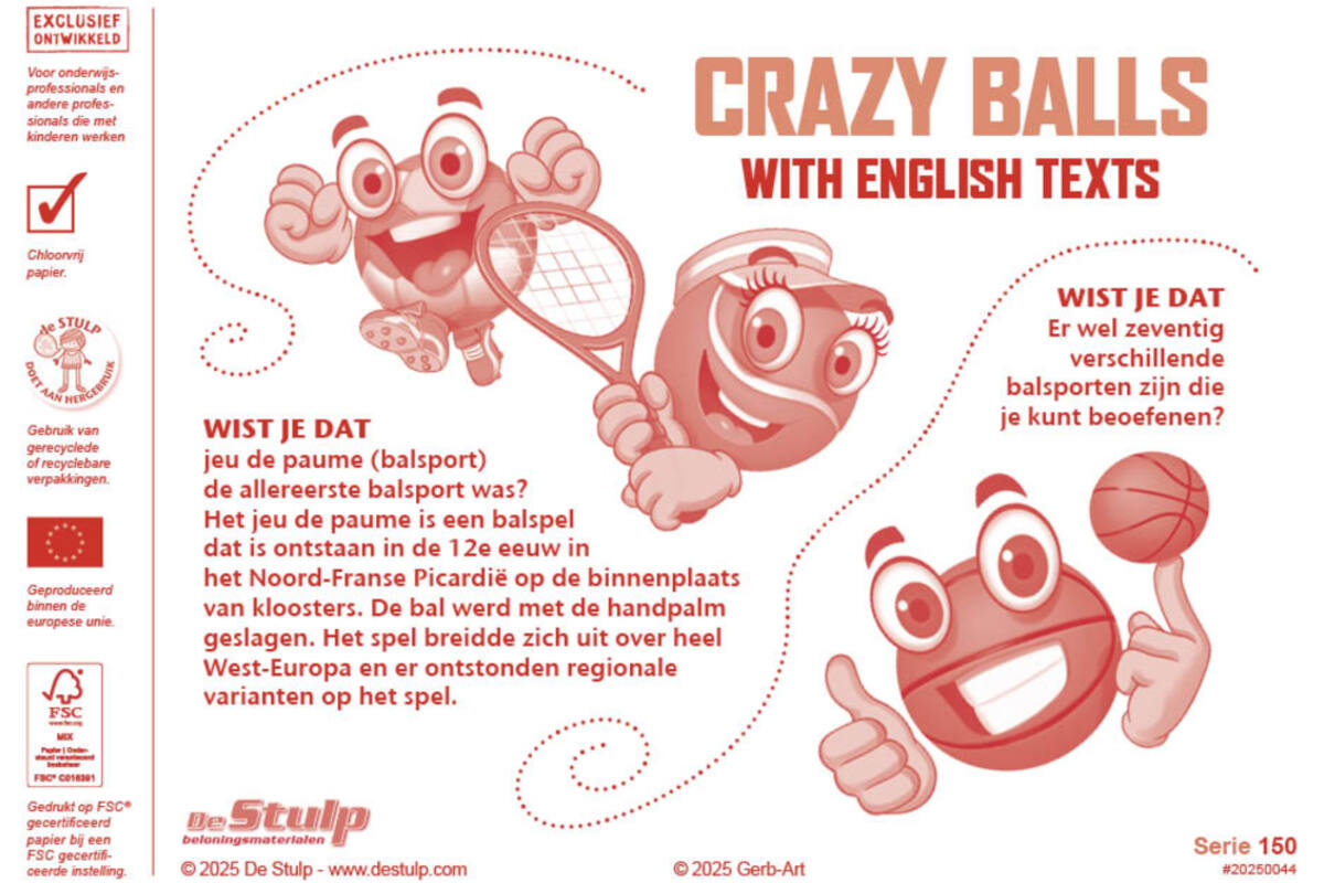 Beloningsstickers 150 Crazy balls 36 motieven, 720 stuks