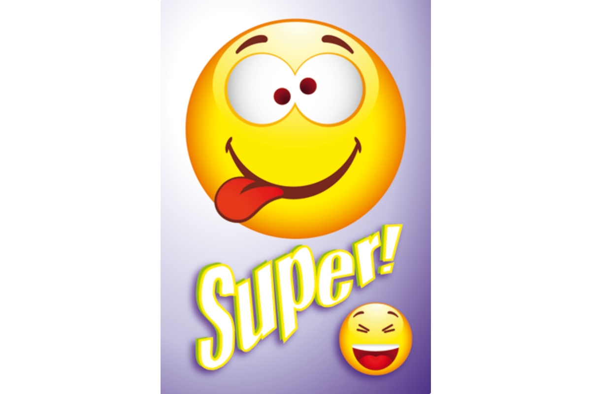 Beloningskaarten Smileys met teksten 4480, 4 motieven, 96 stuks