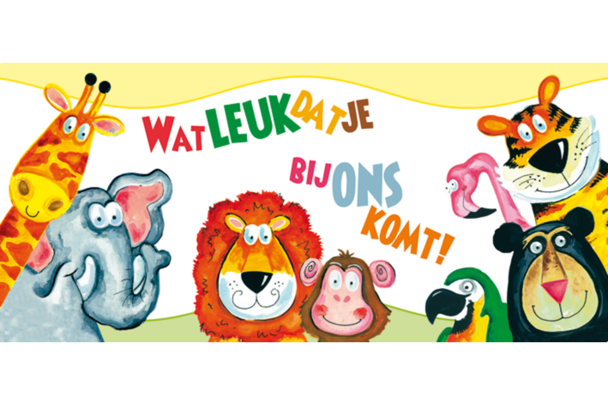 Oproepkaarten vrolijke dieren 5201 2 motieven, 25 stuks