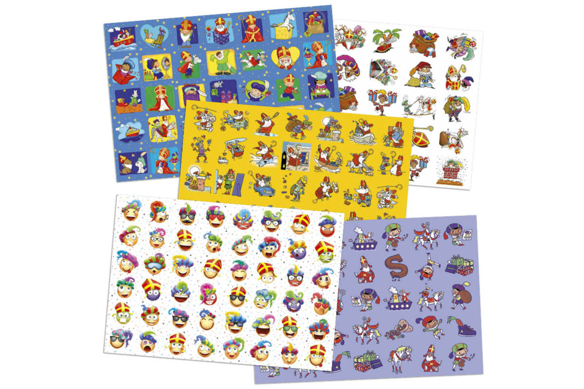 Beloningsstickers snelbestelpakket Sinterklaas 181 motieven 3620 st.
