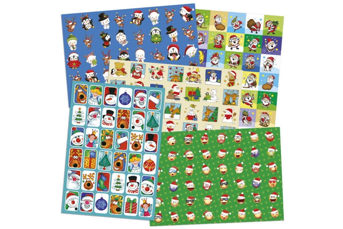 Beloningsstickers snelbestelpakket kerststickers 181 motieven 3620 st.