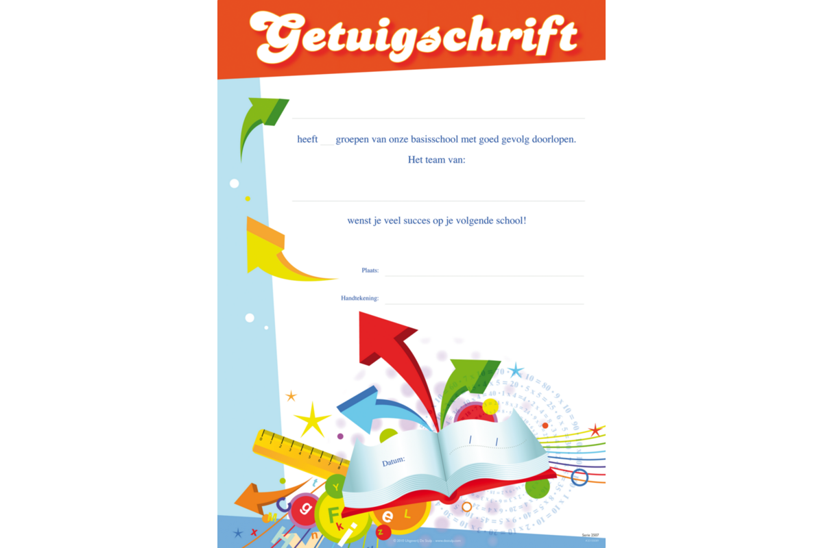 Getuigschrift Schoolspullen 1 motief, 10 stuks