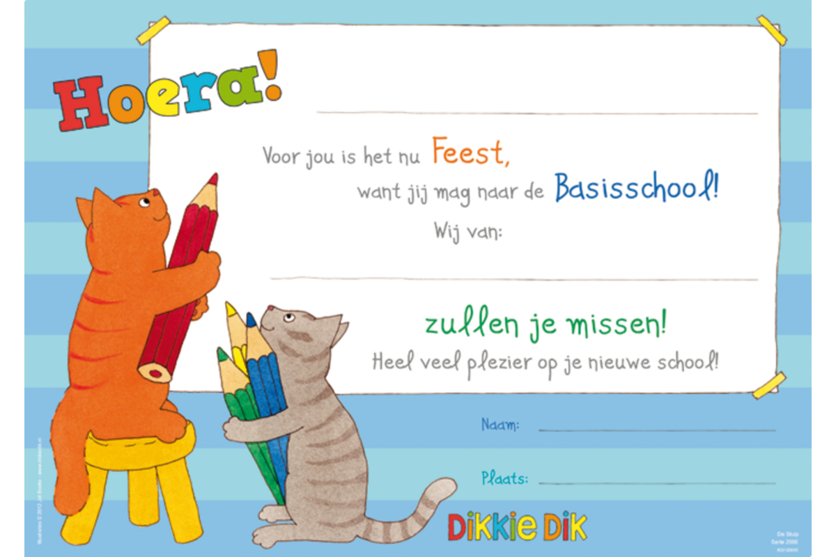 Getuigschriften Dikkie Dik 1 motief, 10 stuks