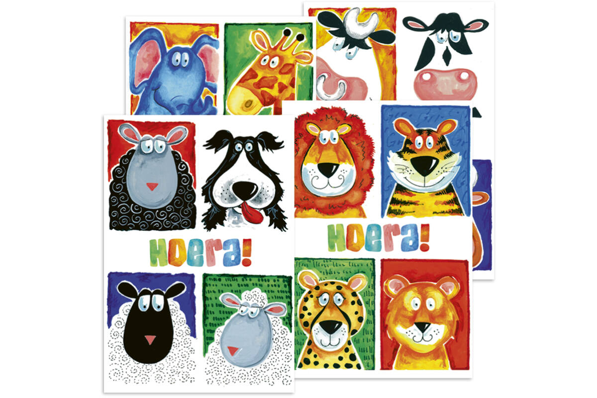 Miniposters Fantasie dieren 1027 4 motieven, 20 stuks