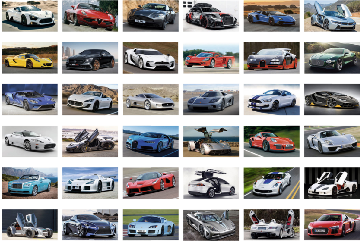 Krasstickers 585 sportcars, 36 motieven, 540 stuks