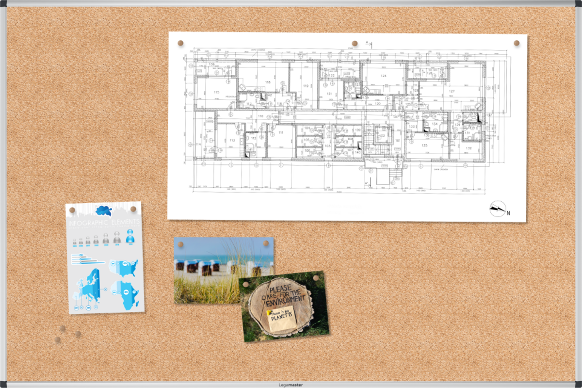 Prikbord Legamaster UNITE kurk 100 x 150 cm