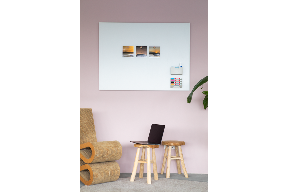 Glasbord Legamaster mat 100 x 200 cm Warm Grey (rechte hoek)