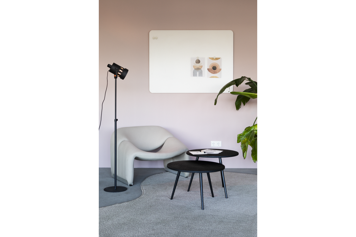 Glasbord Legamaster mat 100 x 200 cm Warm Grey (ronde hoek)