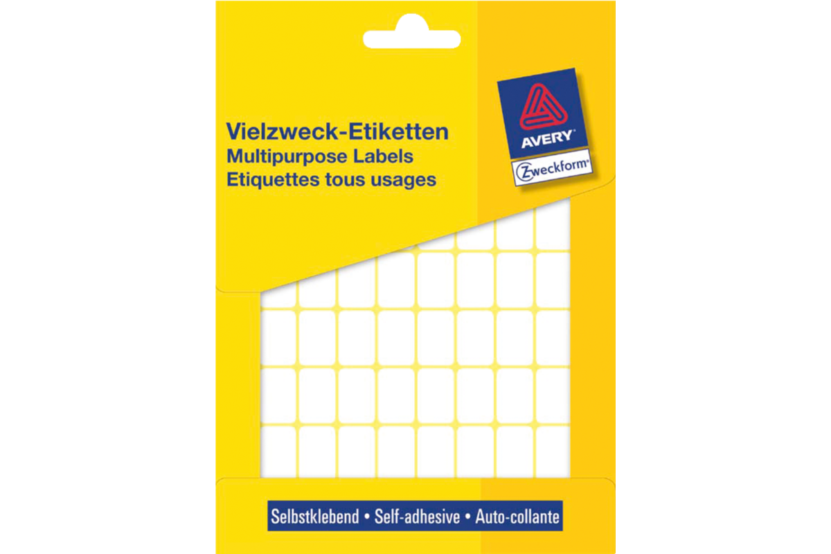 Etiketten wit ft 18 x 12 mm inhoud 1800 stuks