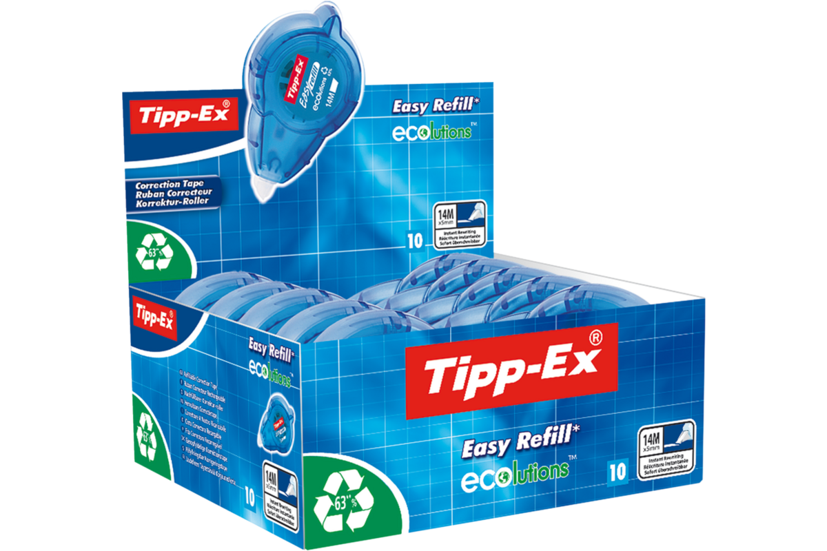 Correctieroller Tipp-Ex Ecolutions Easy Refill box met 10 stuks