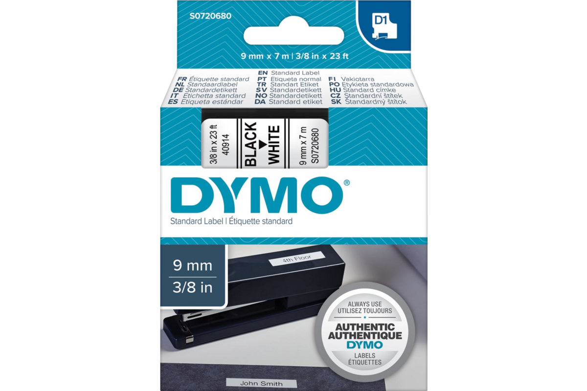 Lettertape  9 mm zwart