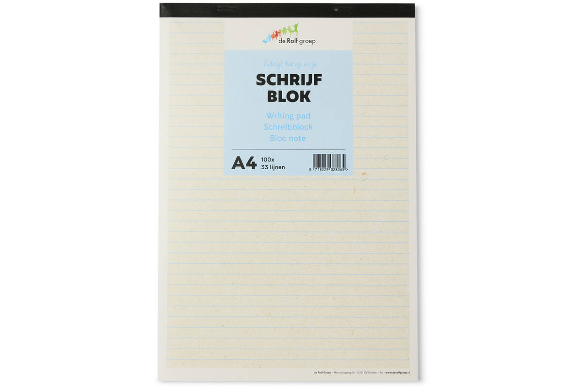 Schrijfblok A4 | de Rolf groep | 100 vel