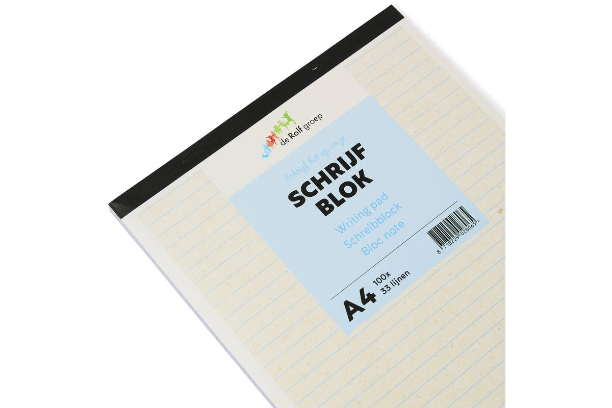 Schrijfblok A4 | de Rolf groep | 100 vel