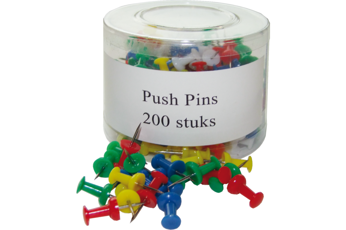 Pushpins ass. kleuren 200 stuks