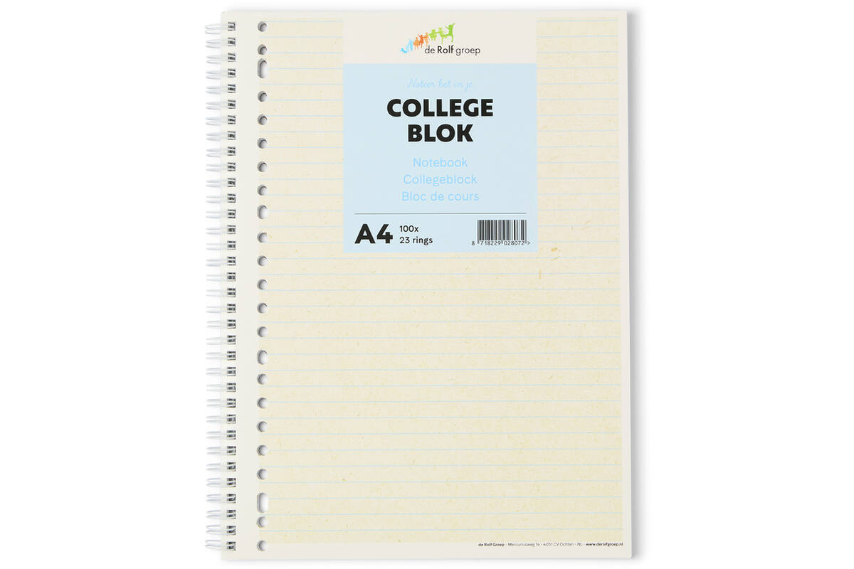 Collegeblok A4 | de Rolf groep | 23-rings, 100 vel