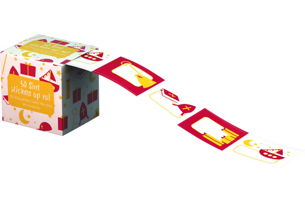 Cadeaustickers Sint, 50 stuks