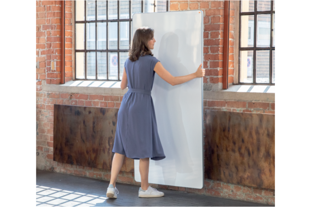 Whiteboard Nobo Move&Meet basis set afneembaar en draagbaar whiteboard grijs