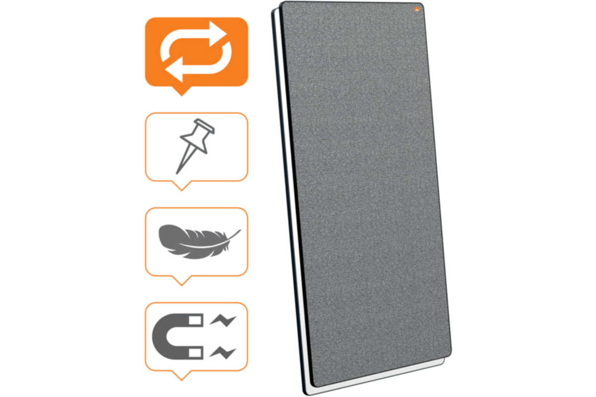 Whiteboard/memobord Nobo Move&Meet afneembaar en draagbaar 180x90cm zwart frame
