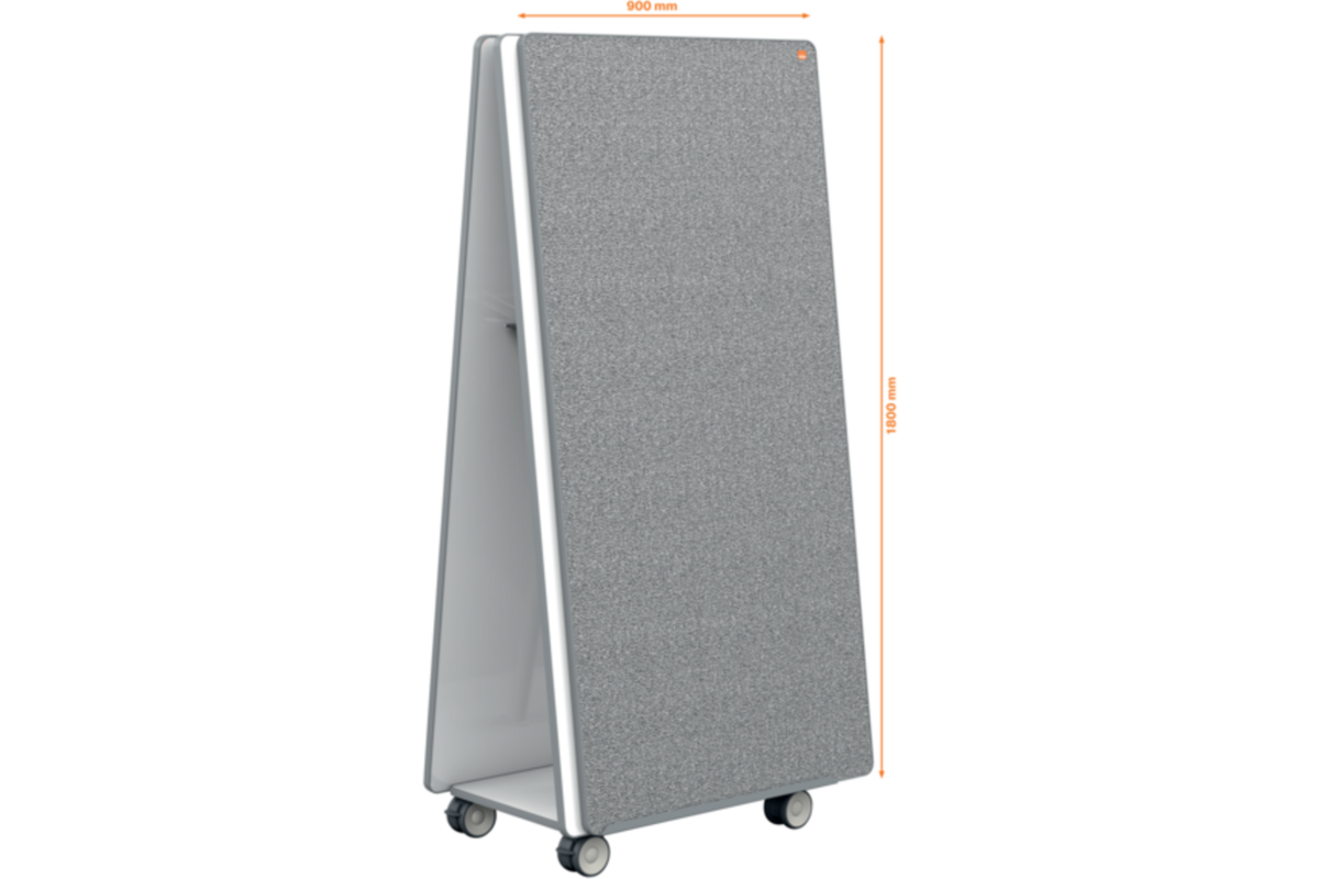 Whiteboard Nobo Move&Meet basis set afneembaar en draagbaar whiteboard/memobord grijs