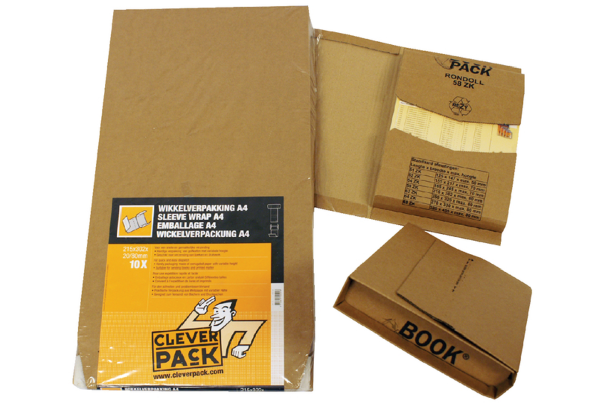 Wikkelverpakking CleverPack | ringb + zelfkl strip | bruin | 25 stuk (25 stuks)