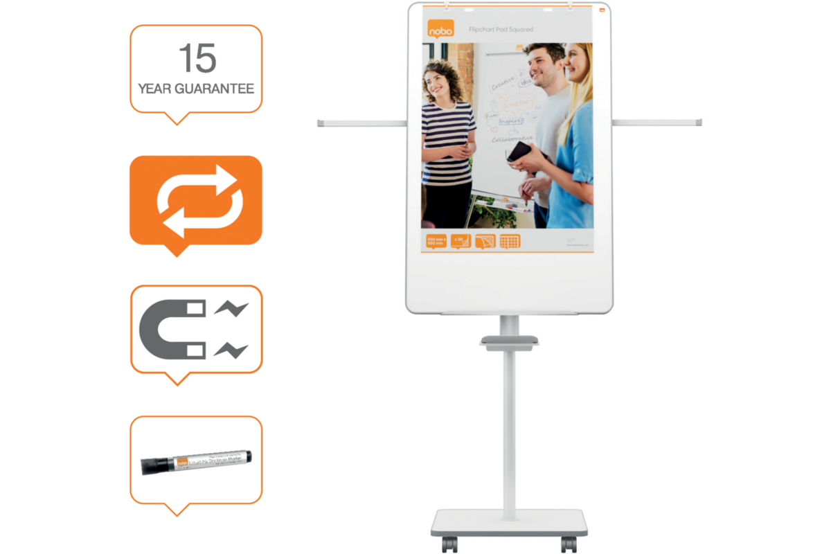 Flipover/whiteboard mobiel Nobo Move & Meet 70 x 100 cm