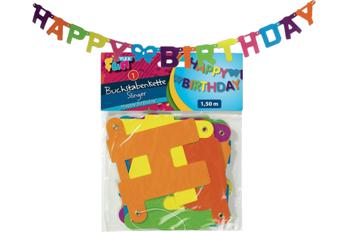Slinger Happy Birthday, 1,5 meter