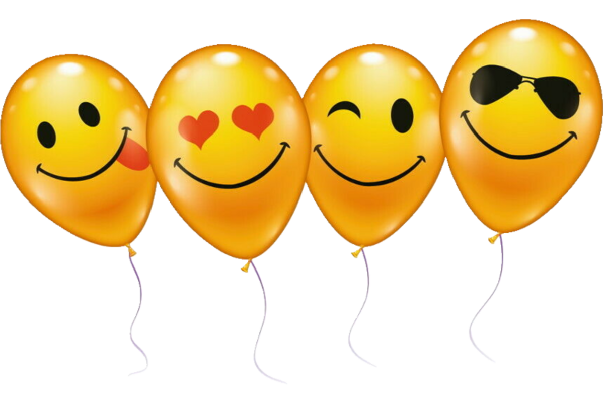 Ballonnen Smiley geel, 10 stuks