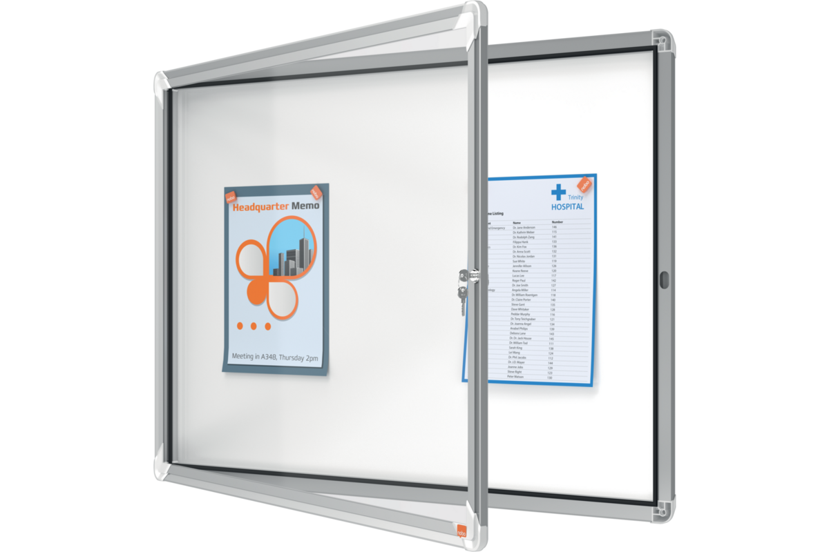 Binnenvitrine Nobo draaideur met slot 8 x A4