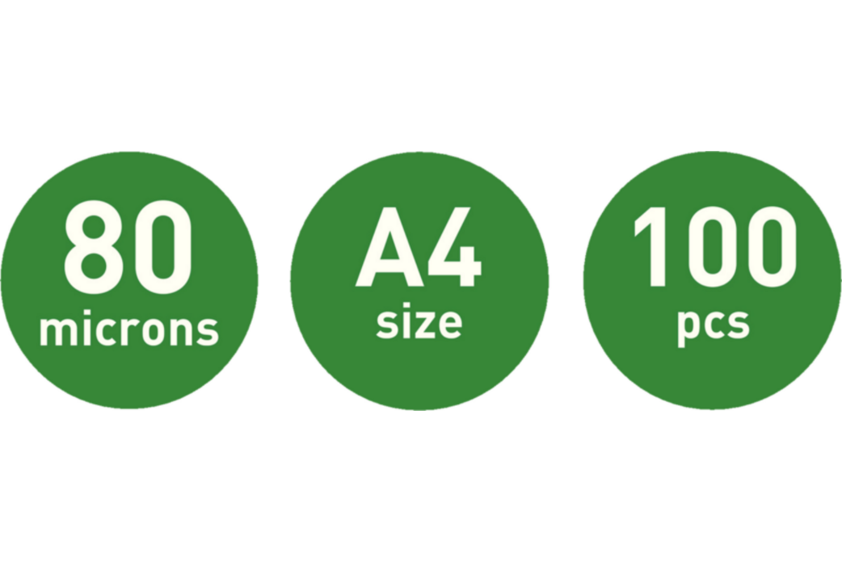 Plastificeer/lamineerhoes A4- 80 micron 100 stuks